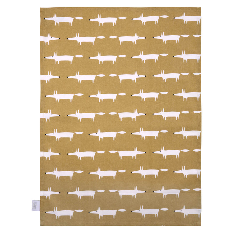 Scion Living Mr Fox Set of 2 Tea Towels - Ochre