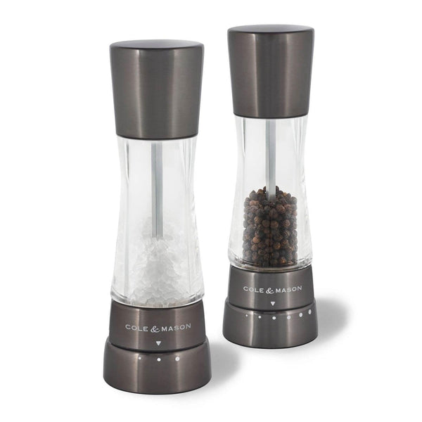 Cole & Mason Derwent Gourmet Precision Mill Set - Gun Metal - Potters Cookshop