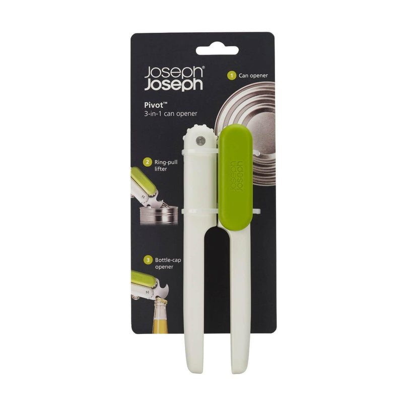 Joseph Joseph Pivot 3-In-1 Can Opener - Green and White - Packaging