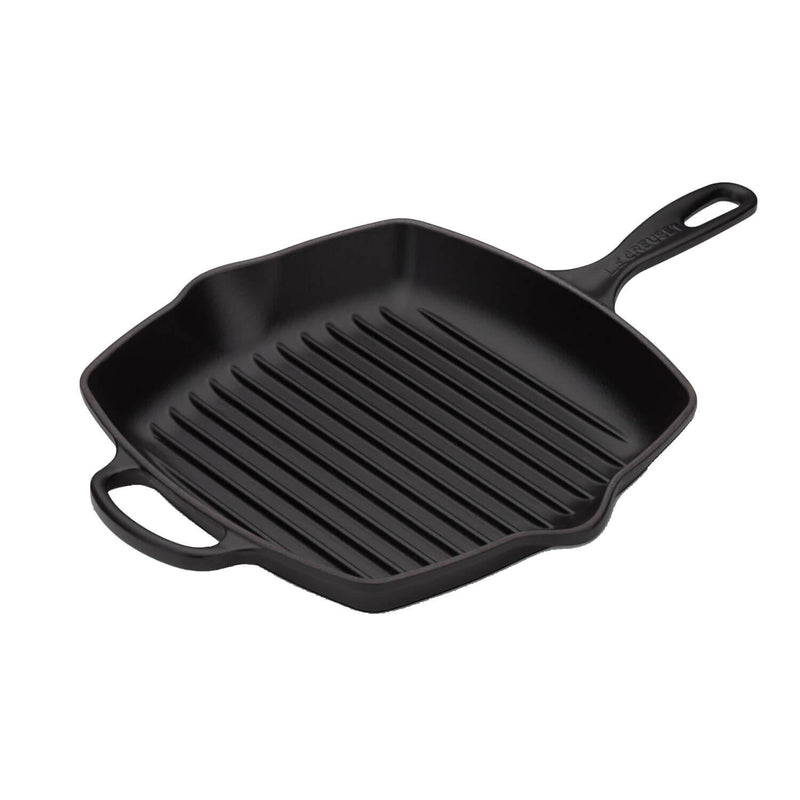 Le Creuset Signature Cast Iron 26cm Square Grillit - Satin Black - Potters Cookshop