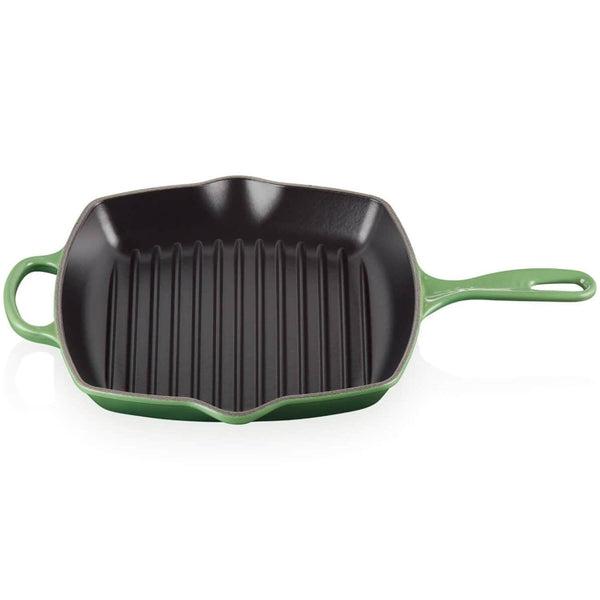 Le Creuset Signature Cast Iron 26cm Square Grillit - Bamboo Green - Potters Cookshop