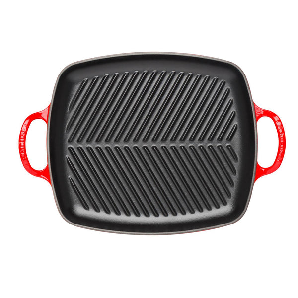 Le Creuset Signature Cast Iron 30cm Rectangular Shallow Grill - Cerise - Potters Cookshop