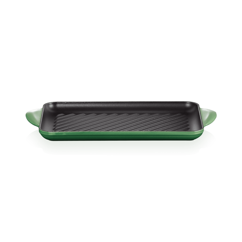 Le Creuset Traditional Cast Iron 32cm Rectangular Grill - Bamboo Green - Potters Cookshop