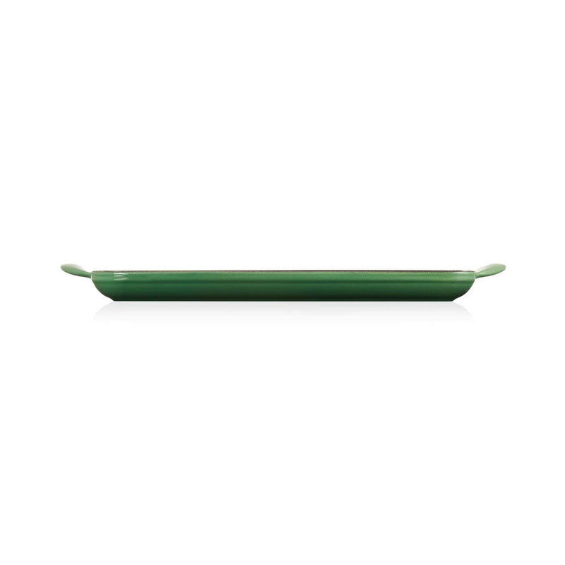 Le Creuset Traditional Cast Iron 32cm Rectangular Grill - Bamboo Green - Potters Cookshop