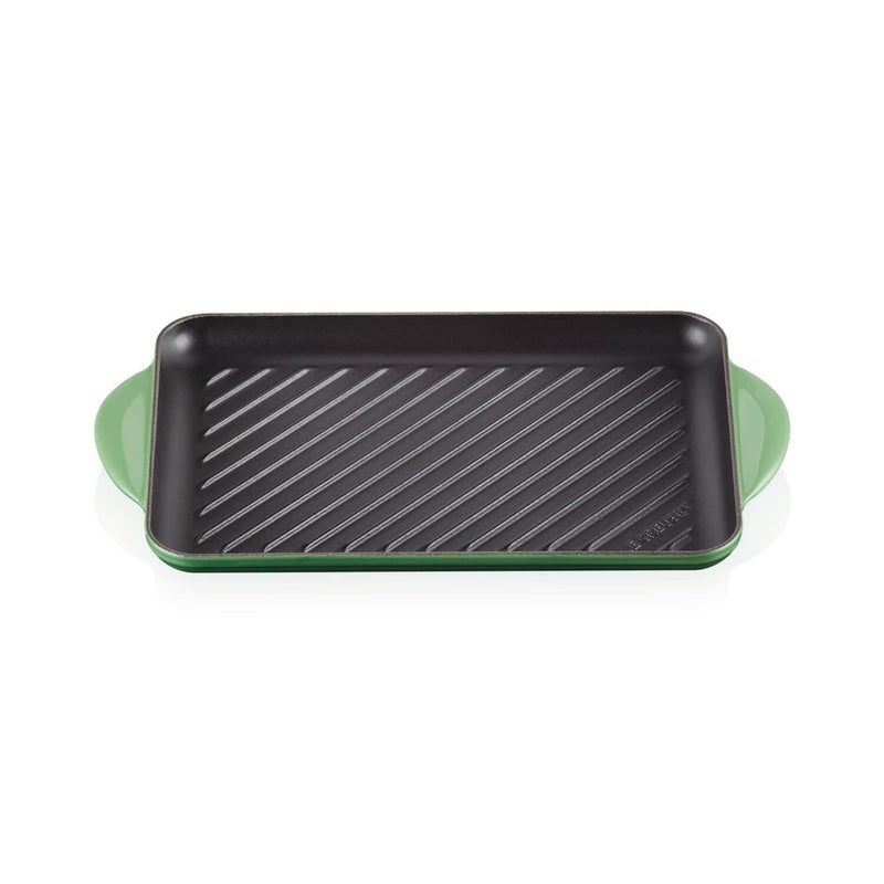 Le Creuset Traditional Cast Iron 32cm Rectangular Grill - Bamboo Green - Potters Cookshop