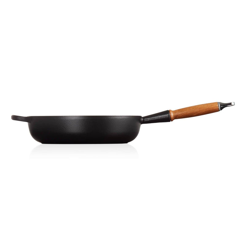 Le Creuset Signature Cast Iron 28cm Saute Pan - Satin Black - Potters Cookshop