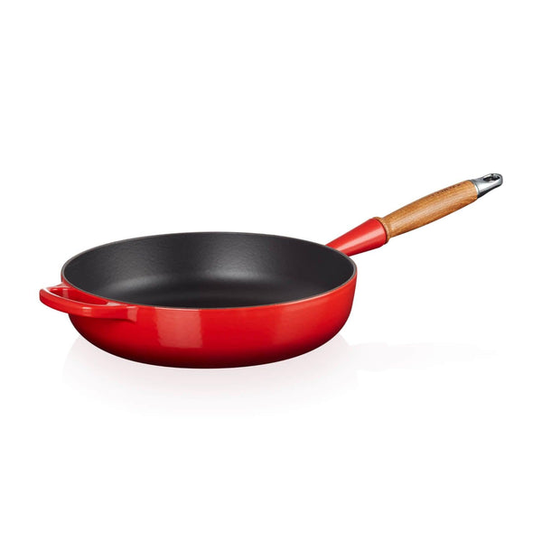 Le Creuset Signature Cast Iron 28cm Saute Pan - Cerise - Potters Cookshop