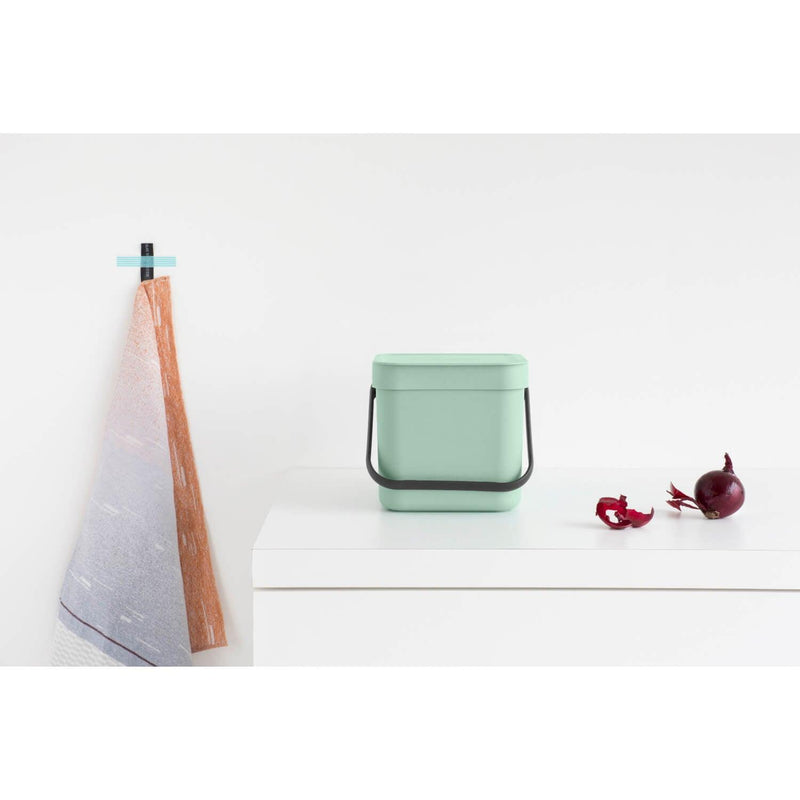 Brabantia Sort & Go 6 Litre Waste Bin - Jade Green - Potters Cookshop