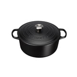 Le Creuset Signature Cast Iron 20cm Round Casserole - Satin Black - Potters Cookshop