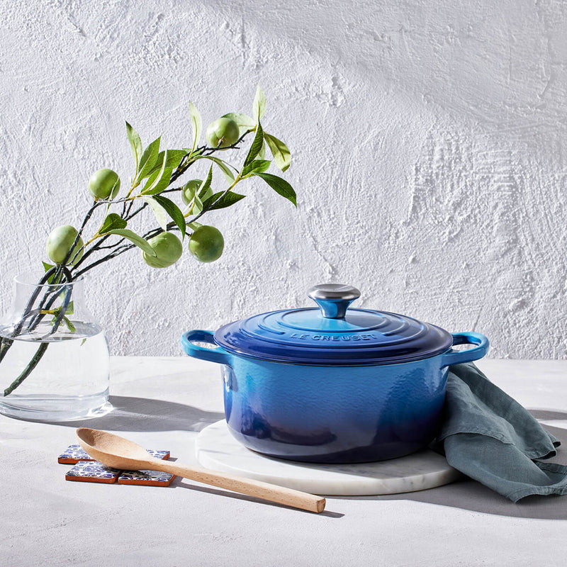 Le Creuset Signature Cast Iron 20cm Round Casserole - Azure