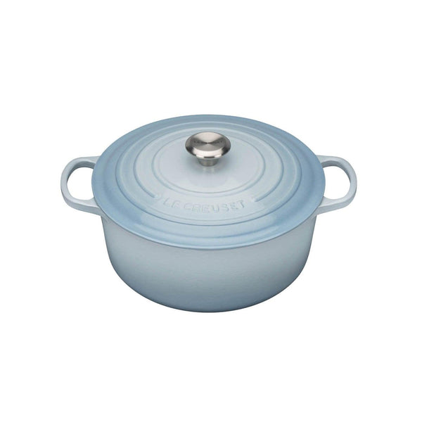 Le Creuset Signature Cast Iron 20cm Round Casserole - Coastal Blue - Potters Cookshop