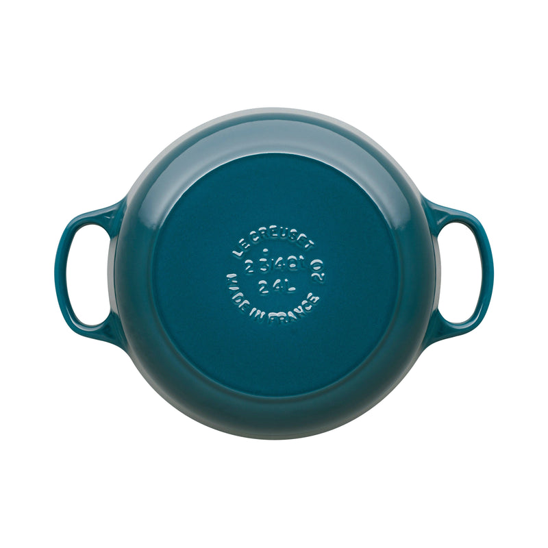 Le Creuset Signature Cast Iron 20cm Round Casserole - Deep Teal - Potters Cookshop