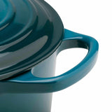 Le Creuset Signature Cast Iron 20cm Round Casserole - Deep Teal - Potters Cookshop