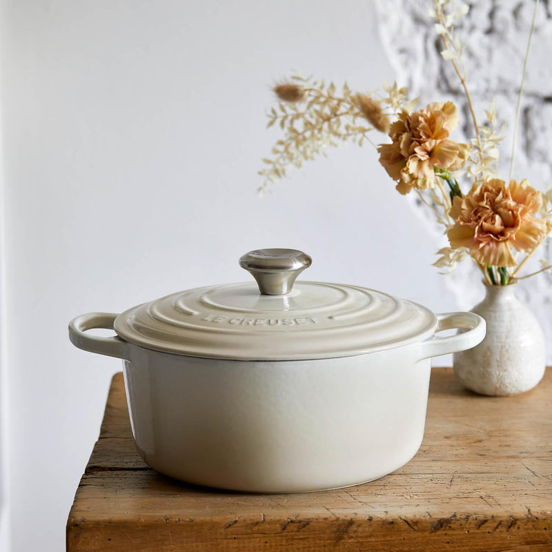 Le Creuset Signature Cast Iron 20cm Round Casserole - Meringue - Potters Cookshop