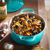 Le Creuset Signature Cast Iron 22cm Round Casserole - Teal - Potters Cookshop