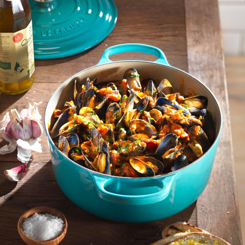 Le Creuset Signature Cast Iron 22cm Round Casserole - Teal - Potters Cookshop