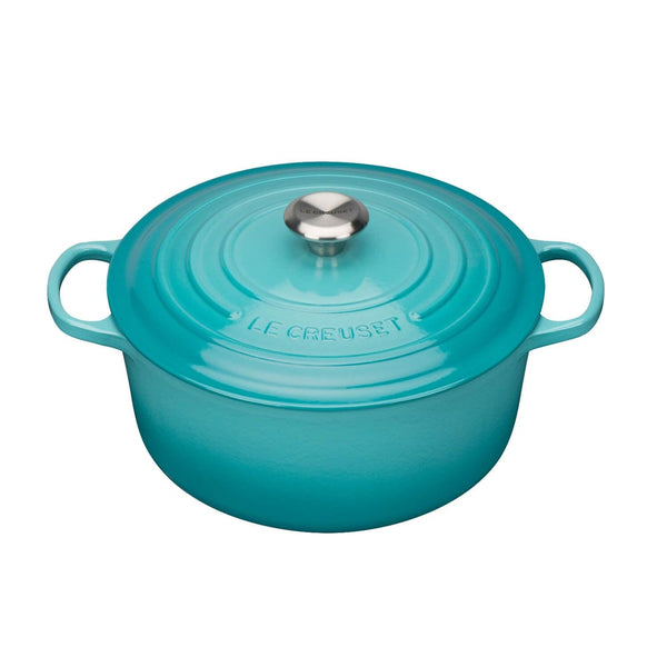 Le Creuset Signature Cast Iron 22cm Round Casserole - Teal - Potters Cookshop