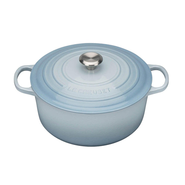 Le Creuset Signature Cast Iron 22cm Round Casserole - Coastal Blue - Potters Cookshop