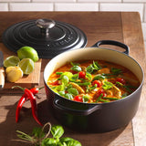 Le Creuset Signature Cast Iron 24cm Round Casserole - Satin Black - Potters Cookshop