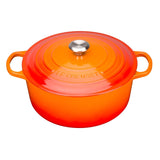 Le Creuset Signature Cast Iron 26cm Round Casserole - Volcanic - Potters Cookshop