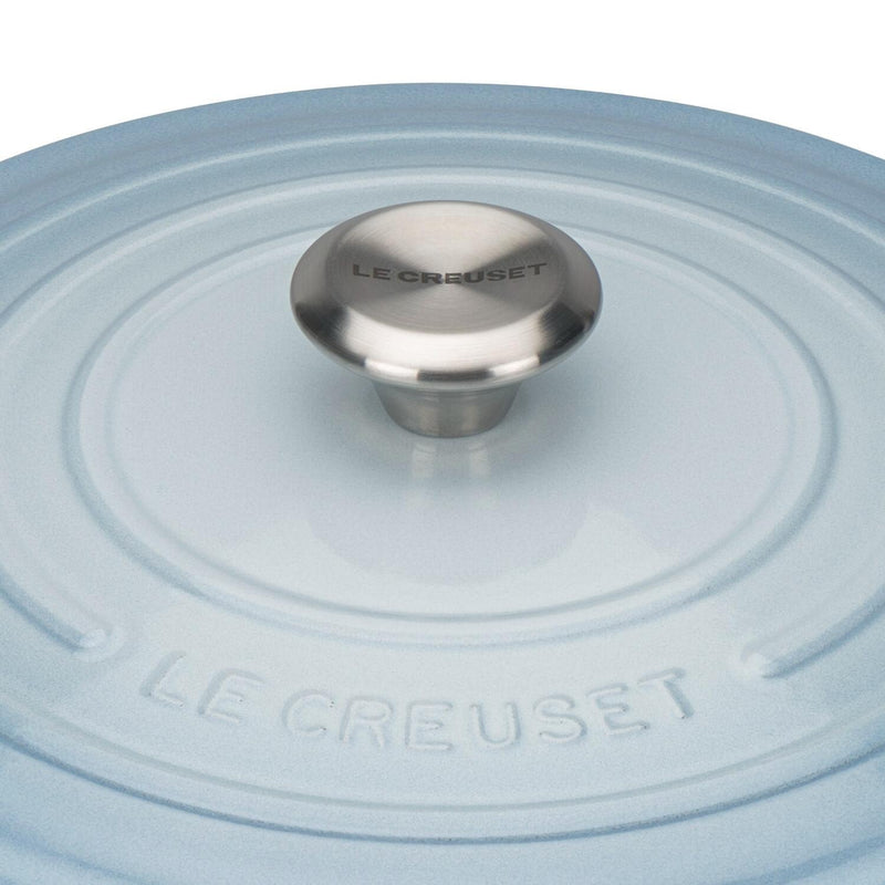 Le Creuset Signature Cast Iron 26cm Round Casserole - Coastal Blue - Potters Cookshop