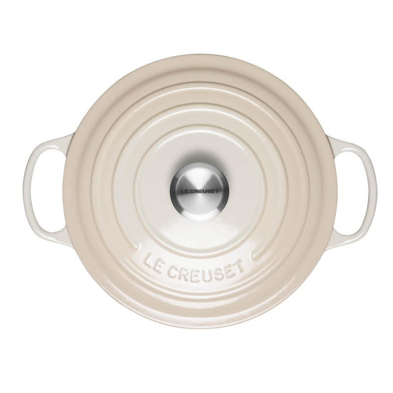 Le Creuset Signature Cast Iron 26cm Round Casserole - Meringue - Potters Cookshop