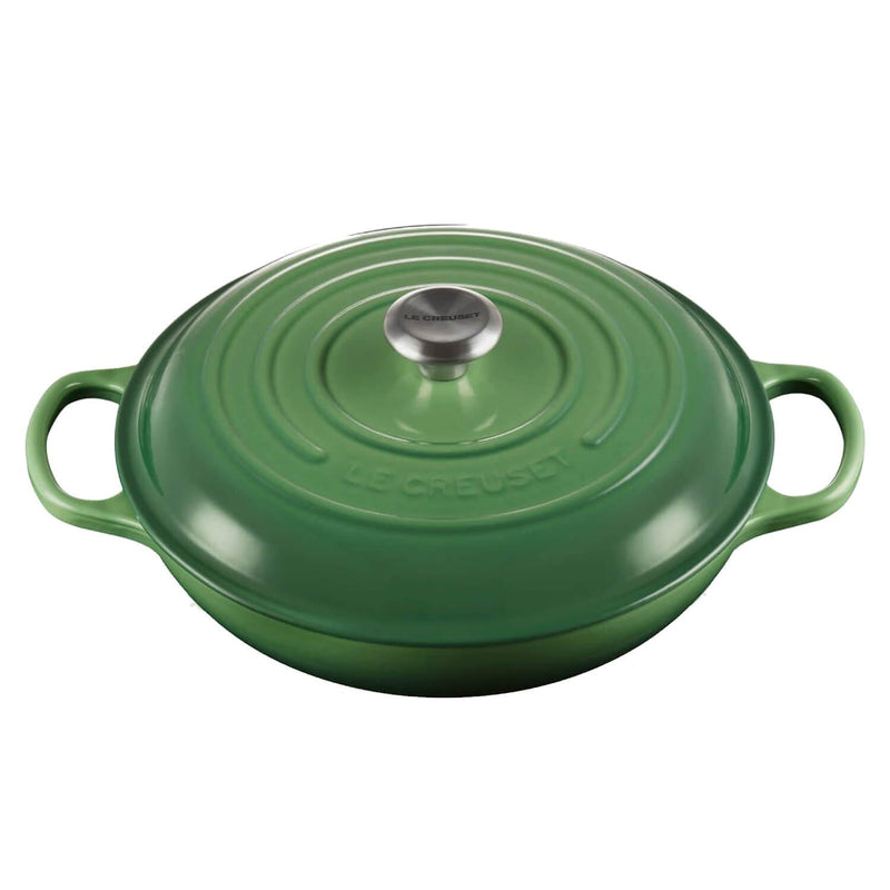 Le Creuset Signature Cast Iron 30cm Shallow Casserole  - Bamboo Green - Potters Cookshop