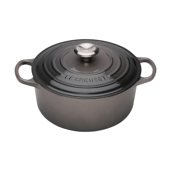 Le Creuset Signature Cast Iron 28cm Round Casserole - Flint - Potters Cookshop