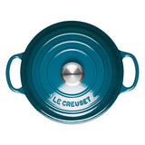 Le Creuset Signature Cast Iron 28cm Round Casserole - Deep Teal - Potters Cookshop