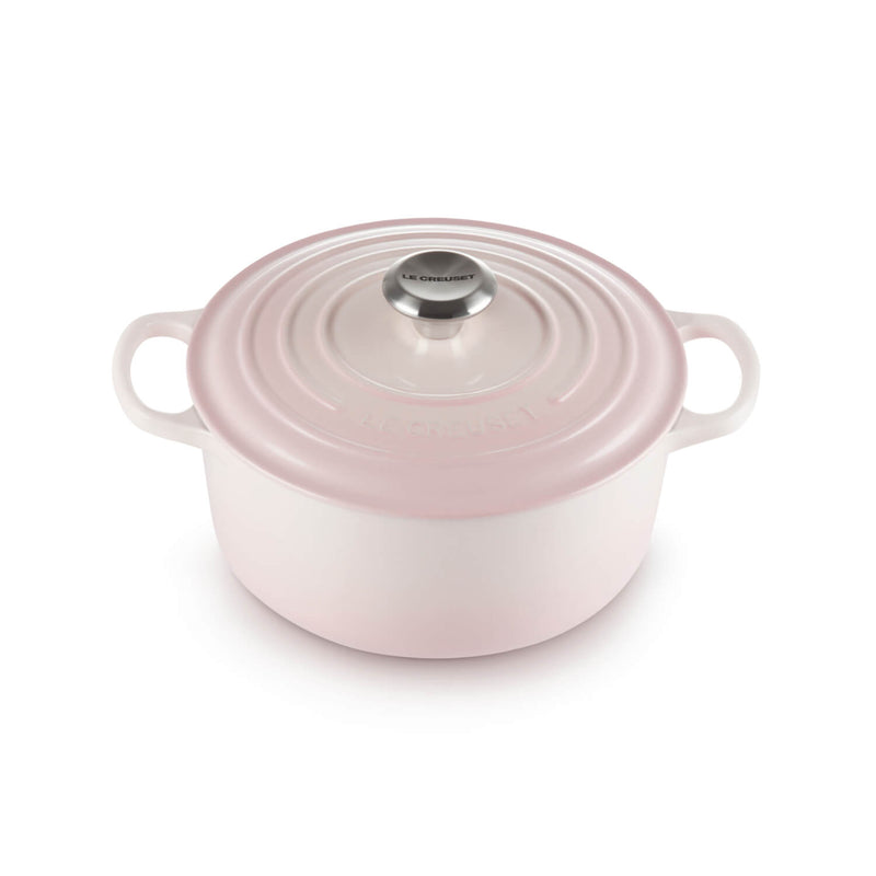 Le Creuset Signature Cast Iron 28cm Round Casserole - Shell Pink