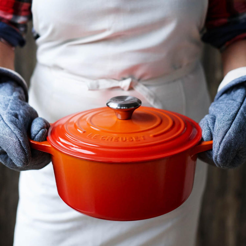 Le Creuset Signature Cast Iron 30cm Round Casserole - Volcanic - Potters Cookshop