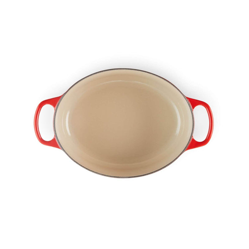 Le Creuset Signature Cast Iron 23cm Oval Casserole - Cerise - Potters Cookshop