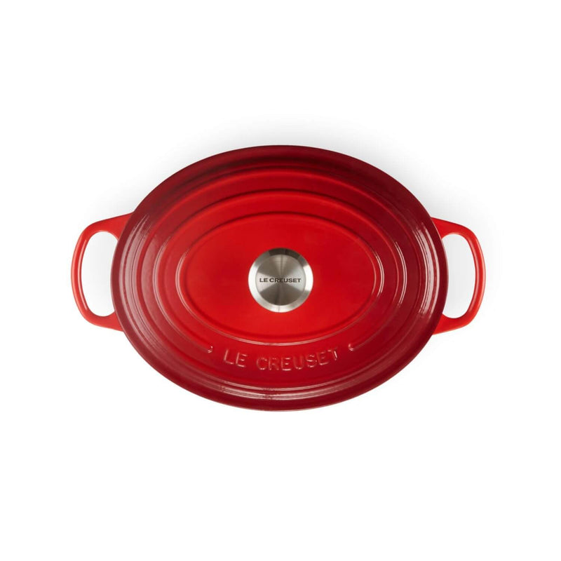 Le Creuset Signature Cast Iron 23cm Oval Casserole - Cerise - Potters Cookshop