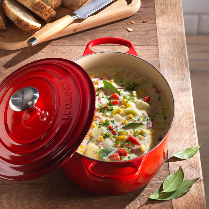 Le Creuset Signature Cast Iron 23cm Oval Casserole - Cerise - Potters Cookshop