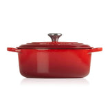 Le Creuset Signature Cast Iron 23cm Oval Casserole - Cerise - Potters Cookshop