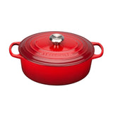 Le Creuset Signature Cast Iron 25cm Oval Casserole - Cerise - Potters Cookshop