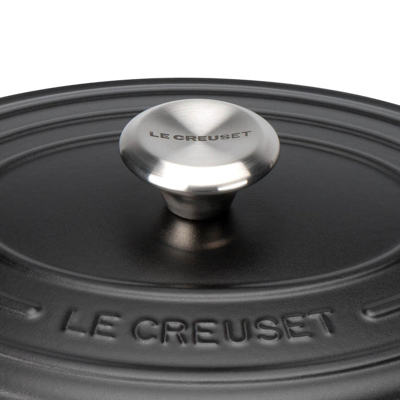 Le Creuset Signature Cast Iron 27cm Oval Casserole - Satin Black - Potters Cookshop
