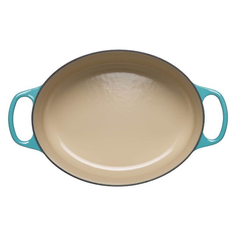 Le Creuset Signature Cast Iron 27cm Oval Casserole - Teal - Potters Cookshop