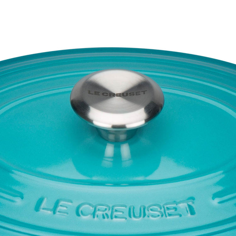 Le Creuset Signature Cast Iron 27cm Oval Casserole - Teal - Potters Cookshop