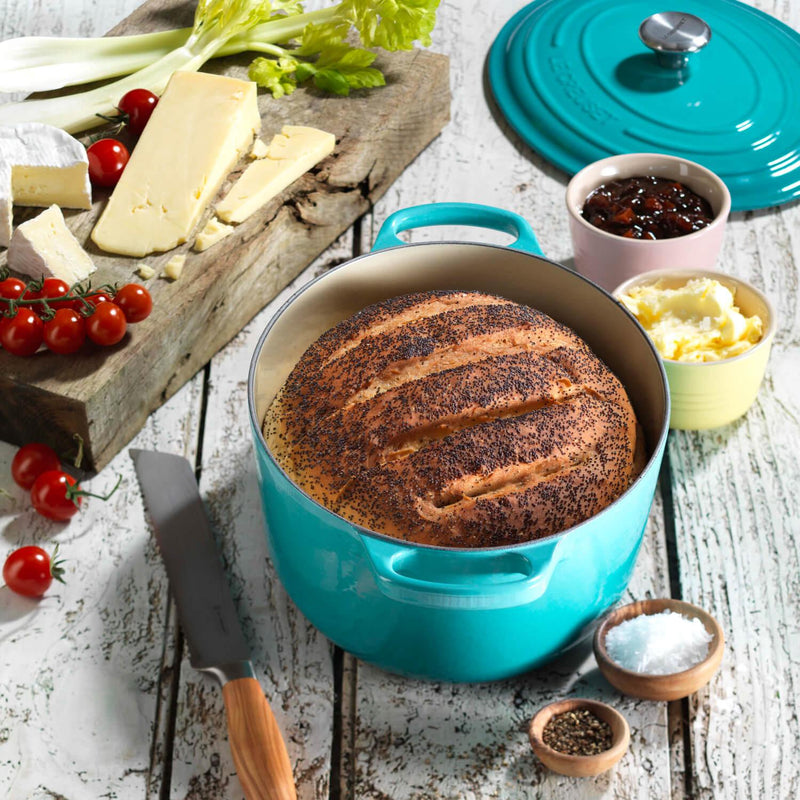 Le Creuset Signature Cast Iron 27cm Oval Casserole - Teal - Potters Cookshop