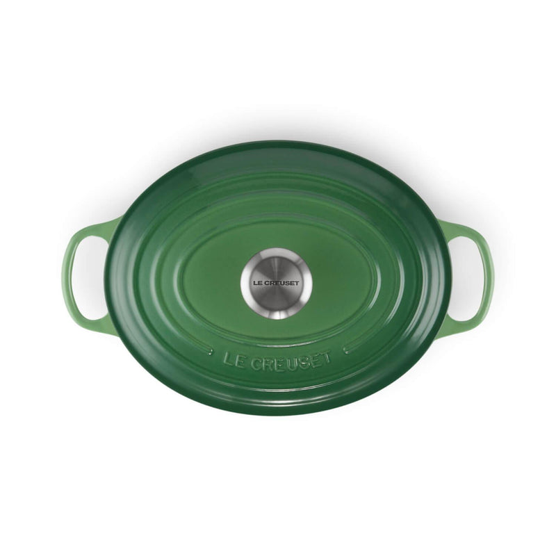 Le Creuset Signature Cast Iron 27cm Oval Casserole - Bamboo Green - Potters Cookshop