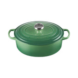 Le Creuset Signature Cast Iron 27cm Oval Casserole - Bamboo Green - Potters Cookshop