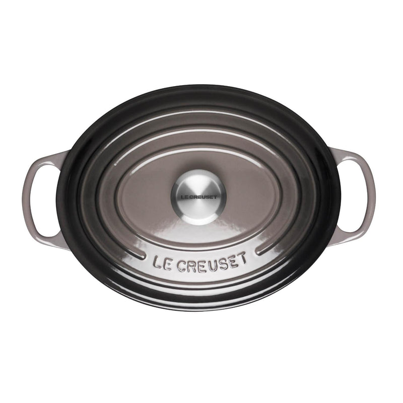 Le Creuset Signature Cast Iron 27cm Oval Casserole - Flint - Potters Cookshop
