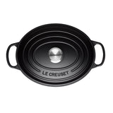 Le Creuset Signature Cast Iron 29cm Oval Casserole - Satin Black - Potters Cookshop