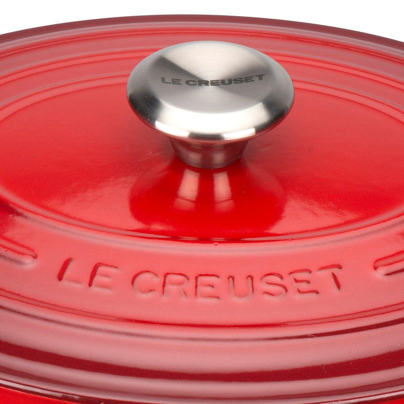 Le Creuset Signature Cast Iron 27cm Oval Casserole - Cerise - Potters Cookshop