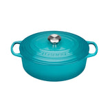 Le Creuset Signature Cast Iron 29cm Oval Casserole - Teal - Potters Cookshop