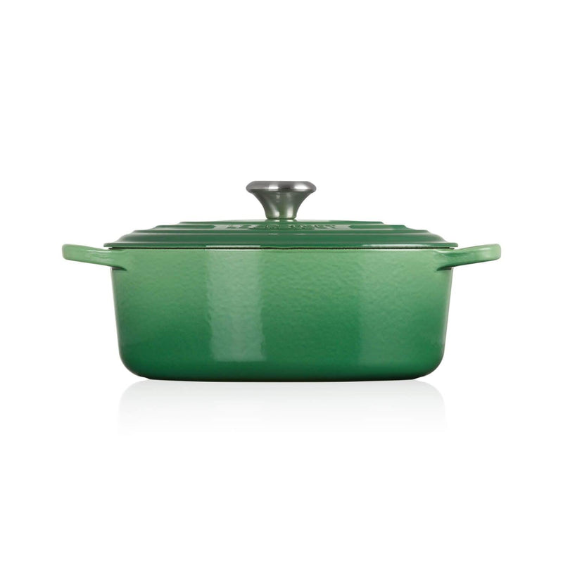 Le Creuset Signature Cast Iron 29cm Oval Casserole - Bamboo Green - Potters Cookshop