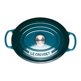Le Creuset Signature Cast Iron 27cm Oval Casserole - Deep Teal - Potters Cookshop