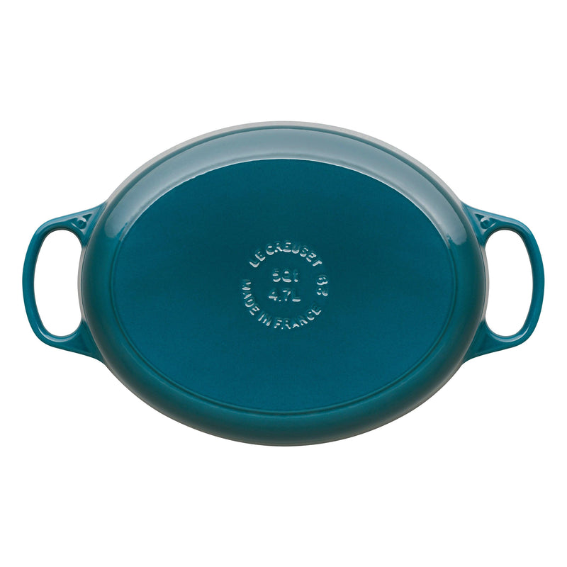 Le Creuset Signature Cast Iron 27cm Oval Casserole - Deep Teal - Potters Cookshop