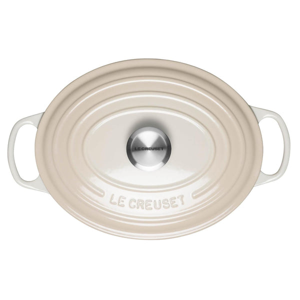 Le Creuset Signature Cast Iron 29cm Oval Casserole - Meringue - Potters Cookshop